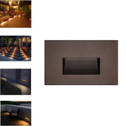 7 Balizador Led 4x2 Deitada de Embutir 2w Luz Branco Quente:preto - 1