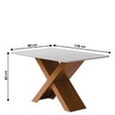 Ver imagem 3 de Conjunto de Mesa Sala de Jantar Tampo com Vidro 1,36m Grécia 4 Cadeiras Trieste Dobuê Madeirado
