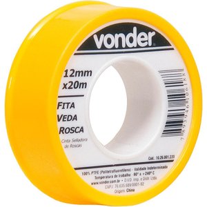 Fita veda rosca 12mmx20m ptfe teflon - Vonder