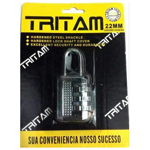 Cadeado Segredo P/ Malas e Armarios Cromado Troca Senha 22mm