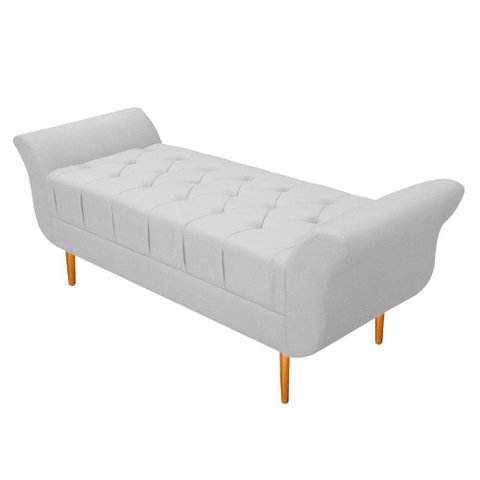 Recamier Estofado Ari 90 Cm Solteiro Corano Branco