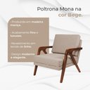 Ver imagem 2 de Kit 2 Poltrona Mona Moderna e Sofisticada em Madeira Maciça com Revestimento Linho Bege
