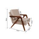 Ver imagem 4 de Kit 2 Poltrona Mona Moderna e Sofisticada em Madeira Maciça com Revestimento Linho Bege
