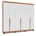 Ver imagem 2 de Roupeiro Casal Porto com 6 Portas 4 Gavetas 242x214cm Freijó/Branco 240825