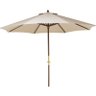 Ombrelone Bege 3m Polyester e Armação em Madeira Com Base de Concreto Tramontina - 1