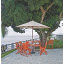 Ver imagem 4 de Ombrelone Bege 3m Polyester e Armação em Madeira Com Base de Concreto Tramontina