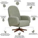 Ver imagem 4 de Poltrona de Amamentação com Balanço Giratória Dolce D02 Bouclê Verde Oliva C-199 - Lyam Decor