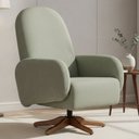 Ver imagem 2 de Poltrona de Amamentação com Balanço Giratória Dolce D02 Bouclê Verde Oliva C-199 - Lyam Decor