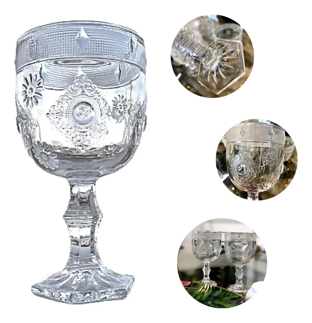 Jogo 6 Copos Água Suco Vidro Taça 200ml
