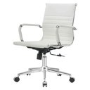 Ver imagem 2 de Kit 2 Cadeiras Giratória Baixa Office Manhattan Esteirinha Fratini Revestida em (pu) Branco Base