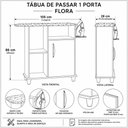 Ver imagem 5 de Tábua de Passar Roupa Flora Fiorello 1 Porta Suporte Ferro Organizador:Freijó