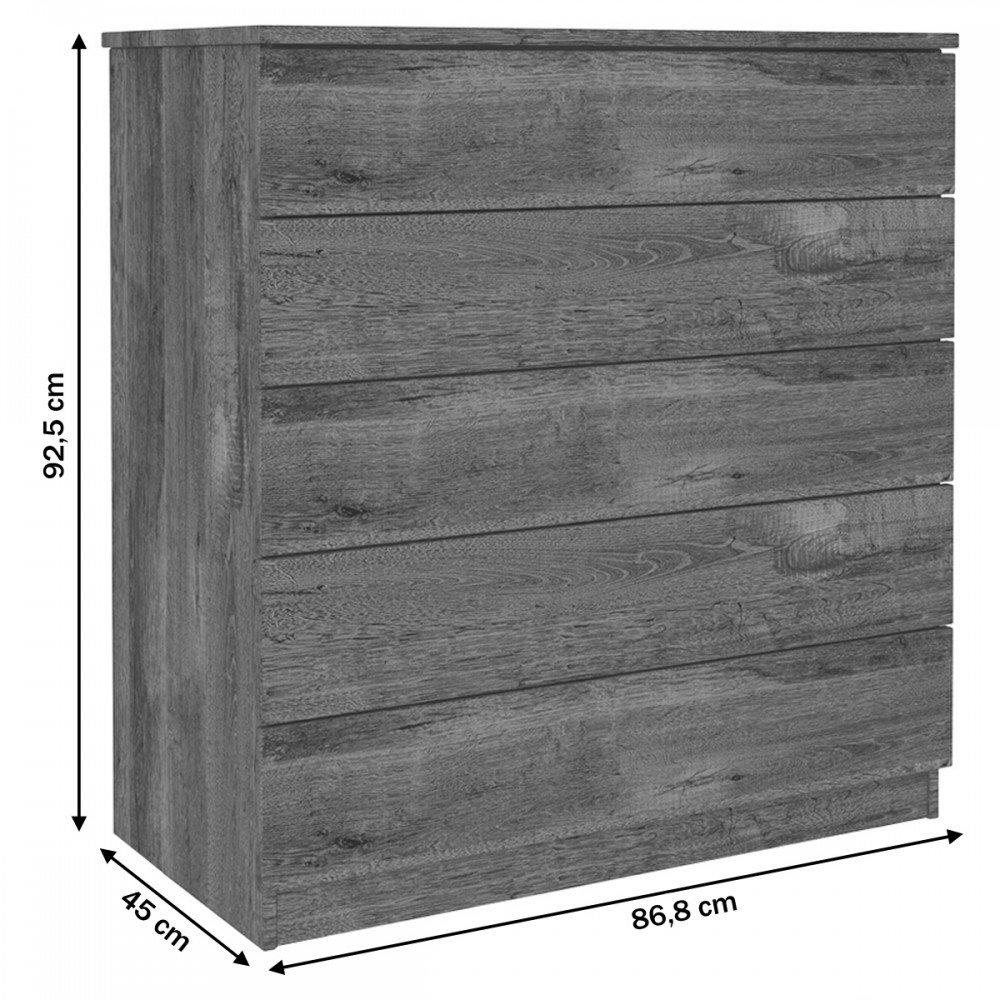 Cômoda Premium 5 Gavetas Cinamomo - Tcil Móveis - 3