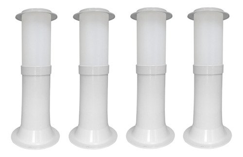 Poste Balizador Luminária Casa Jardim 35cm Branco Kit 4