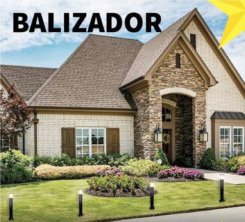 Poste Balizador Luminária Casa Jardim 35cm Branco Kit 4 - 5