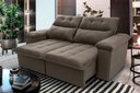 Ver imagem 1 de Sofá Retrátil/reclinável Verona 1,50m Suede Velut Tabaco C/ Molas no Assento - King House