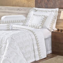 Jogo de Cama Mistral Branco Queen Percal 200 Fios 04 Peças - 1