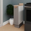 Ver imagem 1 de Balcão Porta Tempero Planejado 20cm com Tampo Arizona CabeCasa MadeiraOriginals Cinza/Branco