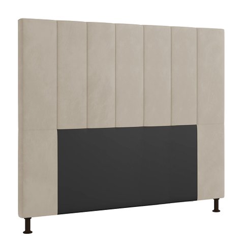 Cabeceira Malibu Para Cama Box Casal 140 cm Suede - D’Rossi - Bege