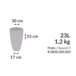 Vaso de Polietileno Redondo ALTO VERONA tam 30 x 53 cm Vasart cor Rusty - 2