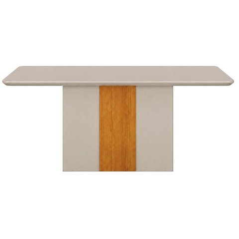 Mesa de Jantar Doha 160x80 Canto Copo com Vidro Off White Cinamomo Off White - Leifer