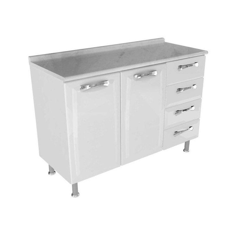 Gabinete 2 Portas e 4 Gavetas Premium Itatiaia IG3G4-120TL (Com tampo)
