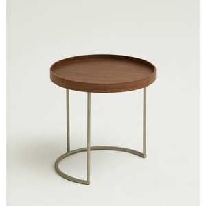 Mesa de Centro Uniform - Tampo Freijo - Base Aço Carbono - Altura 45cm