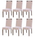 Ver imagem 1 de Kit 6 Cadeiras de Jantar Rubi 44 X 98 Cm Estofadas D26 Madeira Imbuia Suede Bege - Clicklar