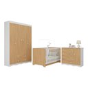 Ver imagem 2 de Quarto de Bebê Completo com Berço Americano 3 em 1 Realeza Multimóveis Mp4583 Branco/madeirado