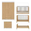 Ver mais imagens de Quarto de Bebê Completo com Berço Americano 3 em 1 Realeza Multimóveis Mp4583 Branco/madeirado