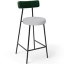 Ver imagem 3 de Kit 05 Banquetas Baixa Cozinha e Sala Jantar Bancada Milão L02 Facto Verde Linho Cinza - lyam decor