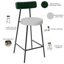 Ver imagem 4 de Kit 05 Banquetas Baixa Cozinha e Sala Jantar Bancada Milão L02 Facto Verde Linho Cinza - lyam decor