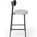 Ver imagem 6 de Kit 05 Banquetas Baixa Cozinha e Sala Jantar Bancada Milão L02 Facto Verde Linho Cinza - lyam decor
