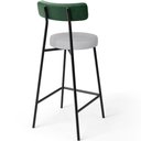 Ver imagem 7 de Kit 05 Banquetas Baixa Cozinha e Sala Jantar Bancada Milão L02 Facto Verde Linho Cinza - lyam decor