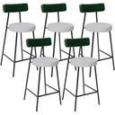Ver imagem 1 de Kit 05 Banquetas Baixa Cozinha e Sala Jantar Bancada Milão L02 Facto Verde Linho Cinza - lyam decor