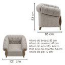 Ver imagem 3 de Poltrona Decorativa Capitone Milano Pes Madeira Boucle Tce 1018 Moll