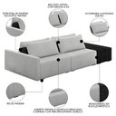Ver imagem 5 de Sofá Ilha Modular Living com Puff 252cm Georgia K04 Bouclê Cinza/preto - Mpozenato