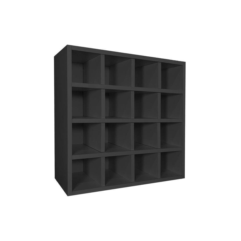 Porta Toalha Nicho Toalheiro 16 Lugares 52x52cm Sam Preto M12 - D'rossi - 1