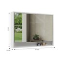 Ver imagem 3 de Espelheira para Banheiro 2 Portas com Nicho 80cm Multimóveis CR10176 Branco