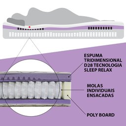 Colchão Solteiro Bf Molas Ensacadas com Pillow de Tecnologia Tridimensional Ortopédica Relax 88x188x - 4