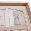 Ver imagem 5 de Kit Porta de Madeira Maciça Torneada Eucalipto 210x82cm Batente 11cm Abertura Esquerda Marrom Unipor
