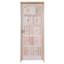 Ver imagem 3 de Kit Porta de Madeira Maciça Torneada Eucalipto 210x82cm Batente 11cm Abertura Esquerda Marrom Unipor