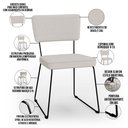 Ver imagem 4 de Kit 08 Cadeiras Decorativas Para Sala De Jantar Allana L02 Bouclê Cru - Lyam Decor