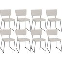 Ver imagem 1 de Kit 08 Cadeiras Decorativas Para Sala De Jantar Allana L02 Bouclê Cru - Lyam Decor