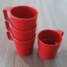 Conjunto 4 Canecas Empilháveis de 125ml Kit Xícara Café Coza Vermelho Bold - 5