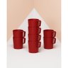 Conjunto 4 Canecas Empilháveis de 125ml Kit Xícara Café Coza Vermelho Bold - 7