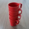 Conjunto 4 Canecas Empilháveis de 125ml Kit Xícara Café Coza Vermelho Bold - 6