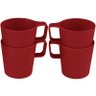 Conjunto 4 Canecas Empilháveis de 125ml Kit Xícara Café Coza Vermelho Bold - 4