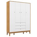 Ver imagem 6 de Quarto de Bebe Unique 4 Portas com Cômoda Sapateira Freijó Branco Soft Eco Wood e Colchão Ortobom - 