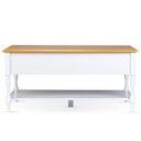 Ver imagem 6 de Mesa de Centro 2 Gavetas 100cm Tampo de Madeira Maciça e Pés Torneados Louise