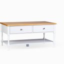 Ver imagem 7 de Mesa de Centro 2 Gavetas 100cm Tampo de Madeira Maciça e Pés Torneados Louise